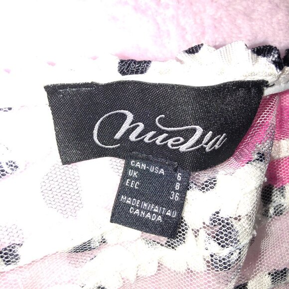 y2k coquette unique mesh layered top with bandage waistband and buttons - Picture 4 of 6